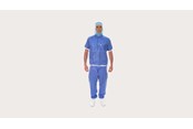 vooraanzicht van een chirurg die een BARRIER Clean Air Suit draagt